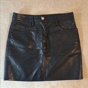 Wilfred Black Mini Leather Skirt